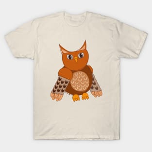 Wise Great Horned Owl Graphic T-Shirt